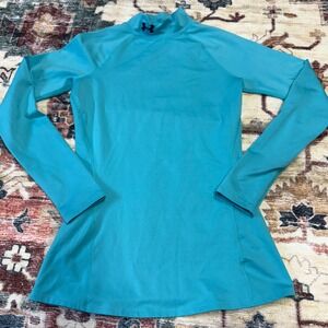 Under Armour ColdGear Fitted Mock Neck Long Sleeve Top Teal‎ Small